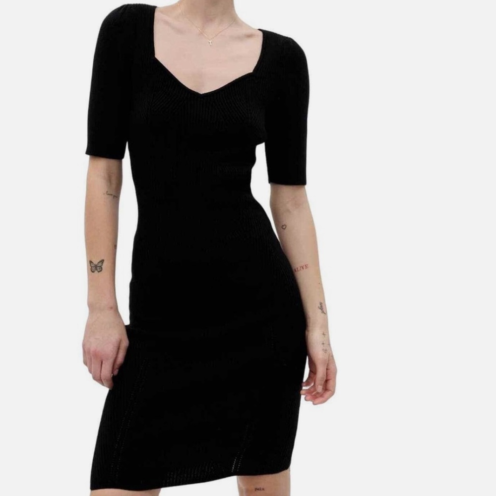 Spring Sale! Gap Ribbed Bodycon Black Midi Dress
